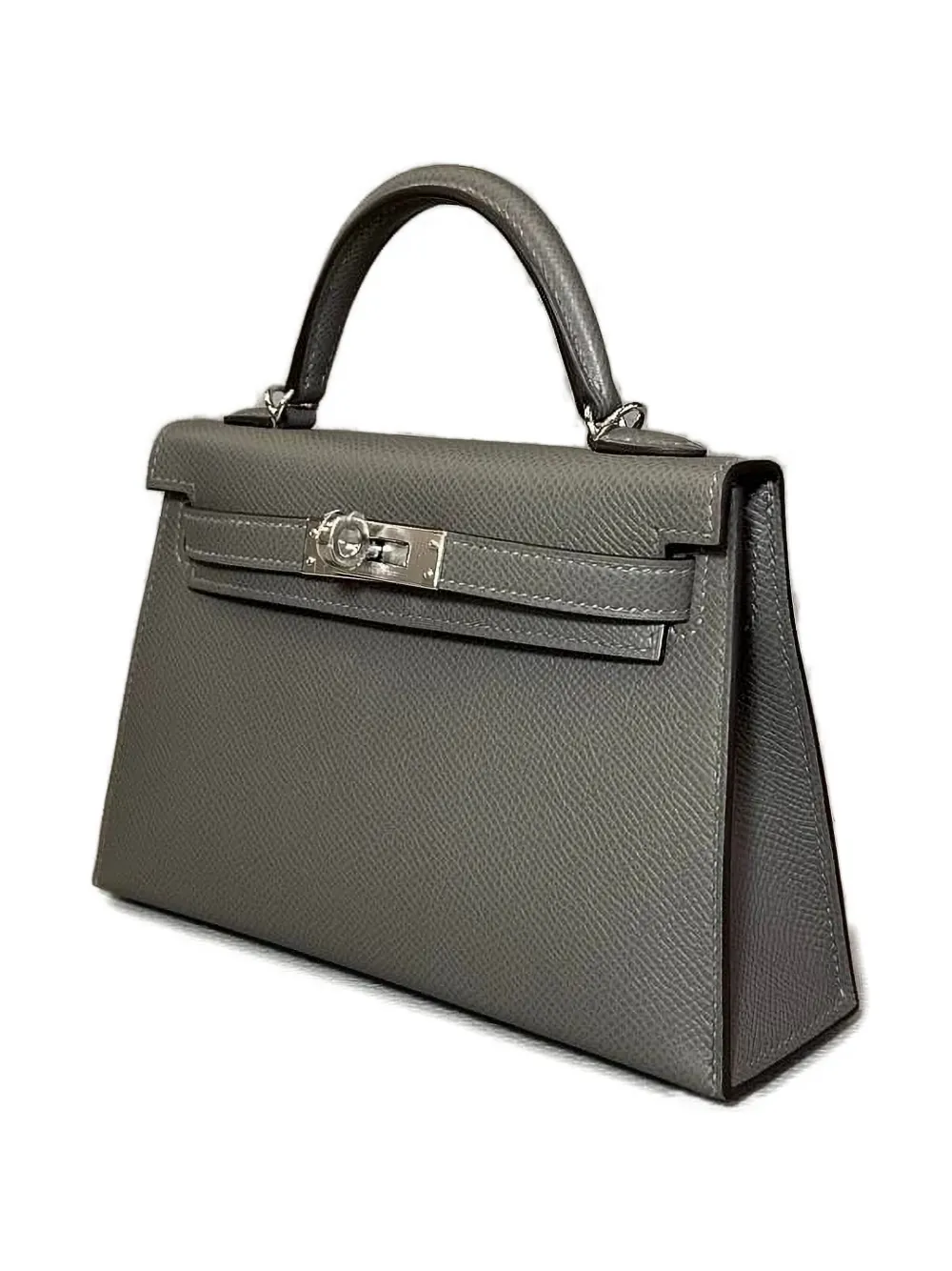 Pre-owned Hermes 2025 Mini Kelly Sellier 20 Tote Bag In Gray