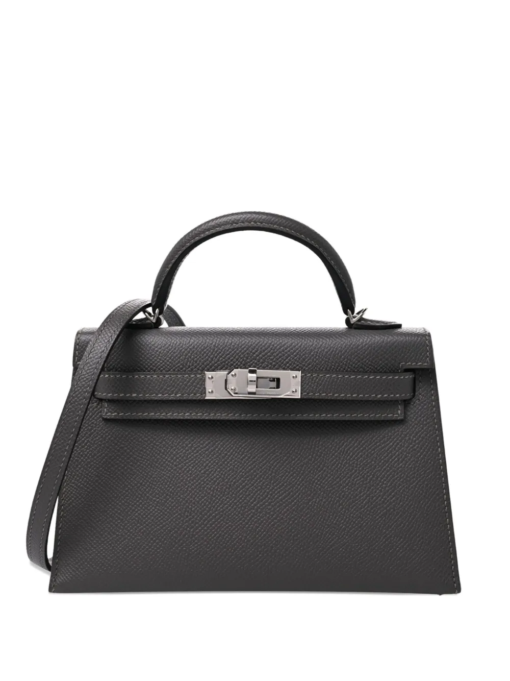 Pre-owned Hermes 2025 Mini Kelly Sellier 20 Tote Bag In Gray