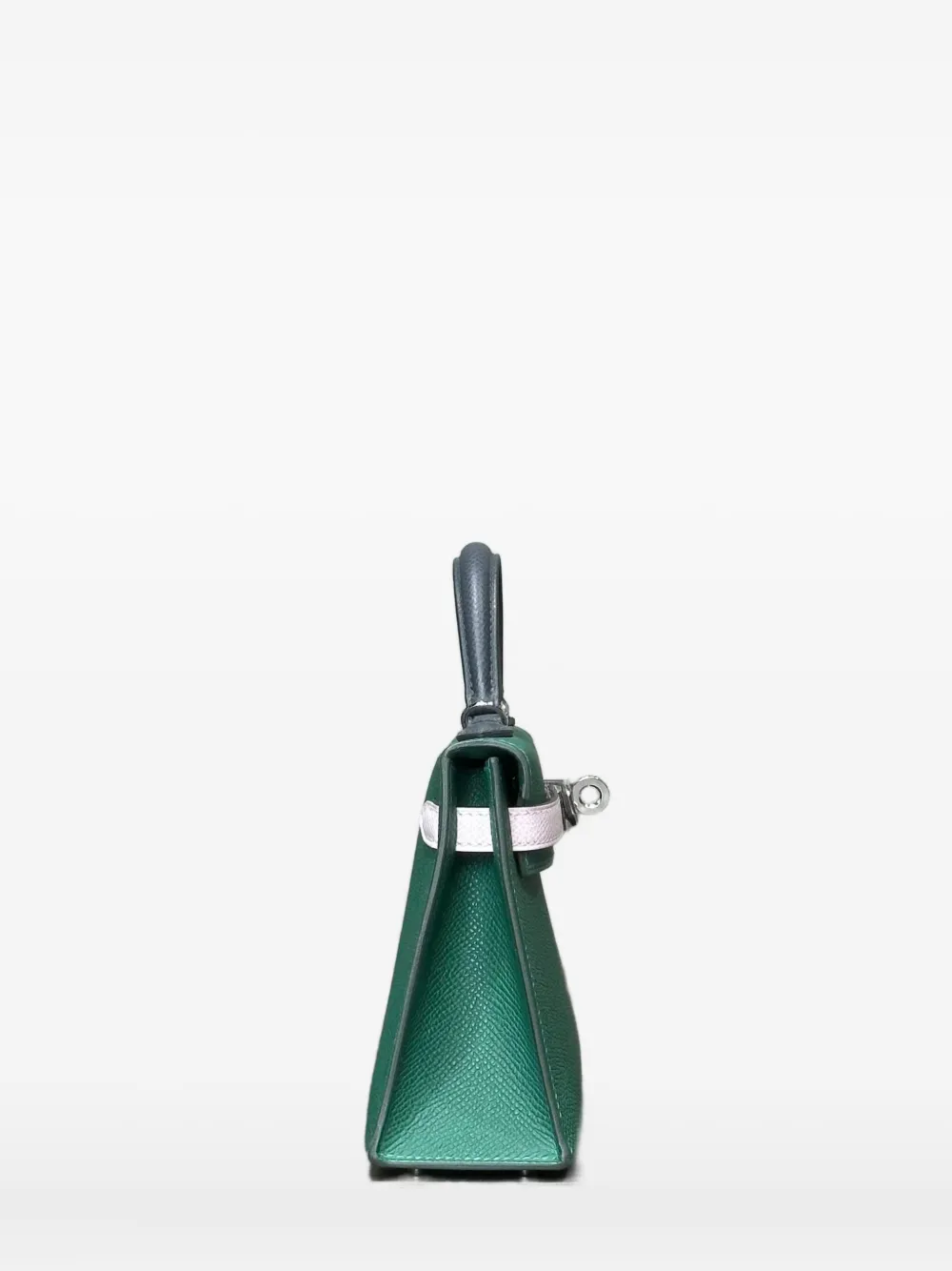 Pre-owned Hermes 2024 Mini Kelly 20 Tricolore Tote Bag In Green