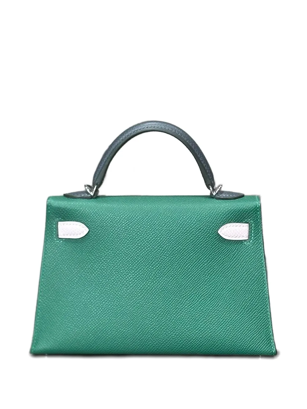 Pre-owned Hermes 2024 Mini Kelly 20 Tricolore Tote Bag In Green