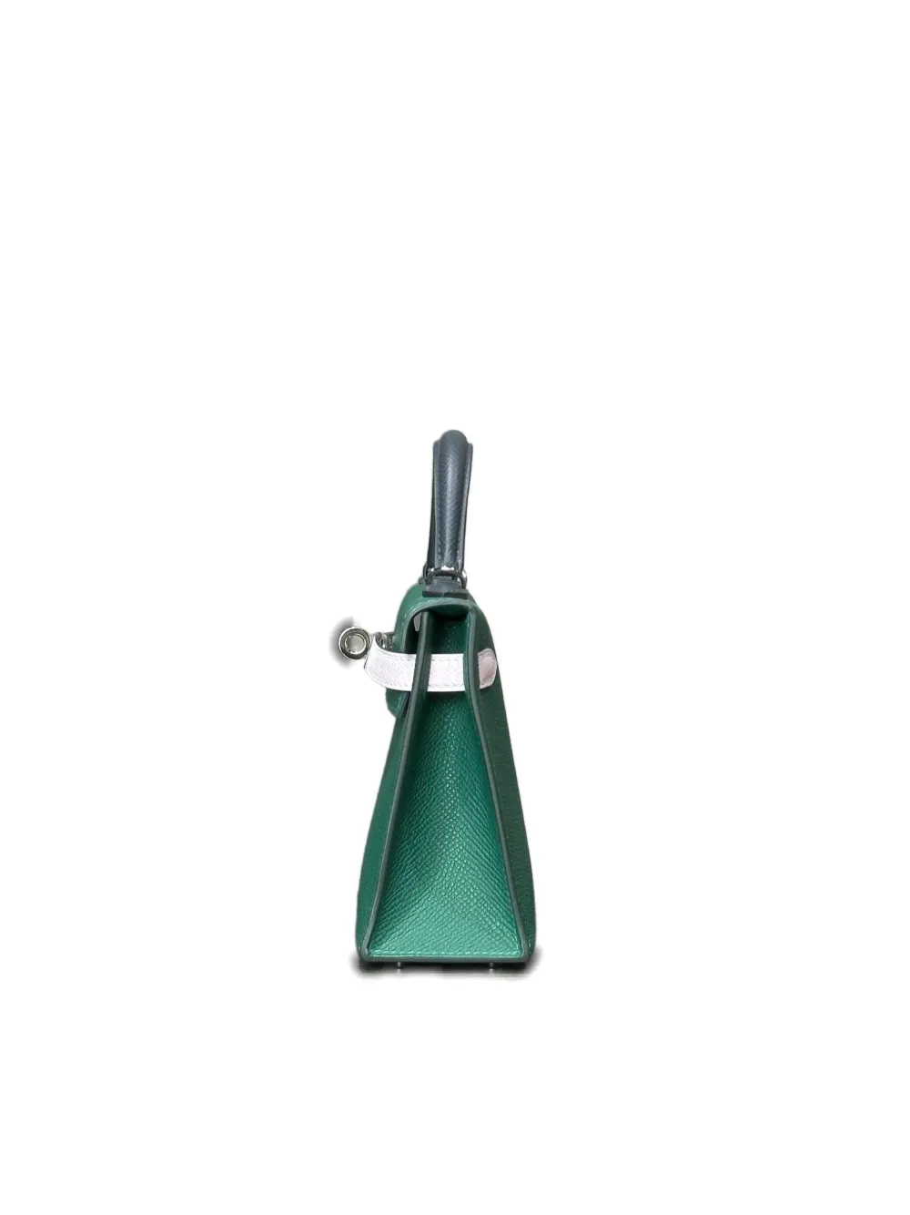 Pre-owned Hermes 2024 Mini Kelly 20 Tricolore Tote Bag In Green