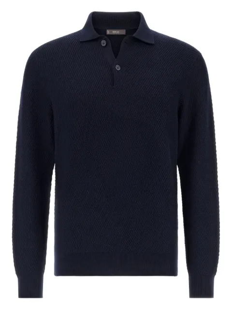 Boggi Milano ribbed-knit polo shirt