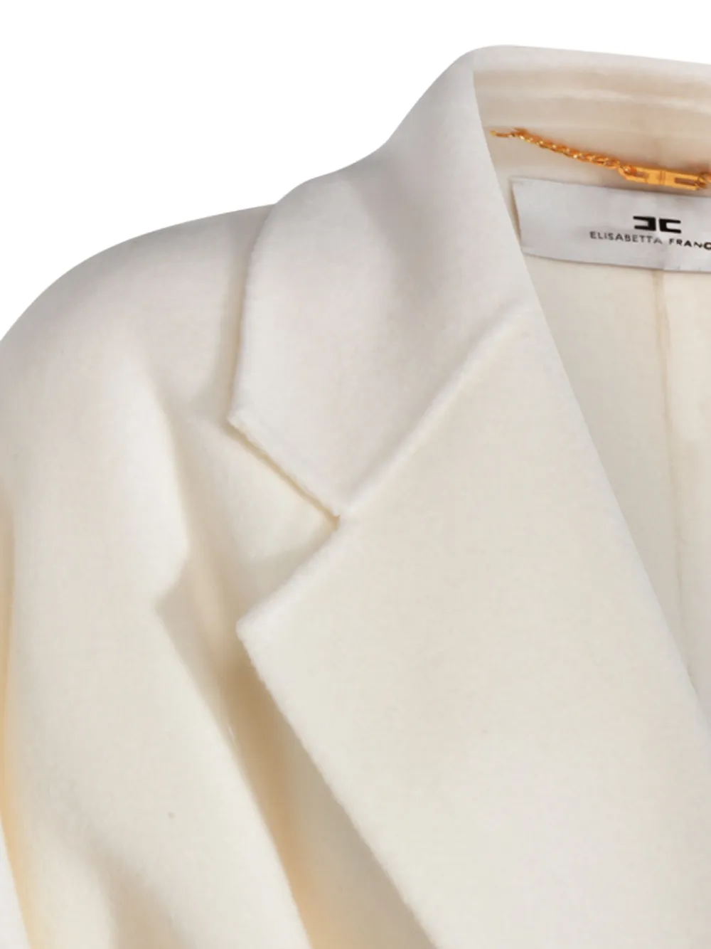 Elisabetta Franchi Belted Pocket Coat In Neutral