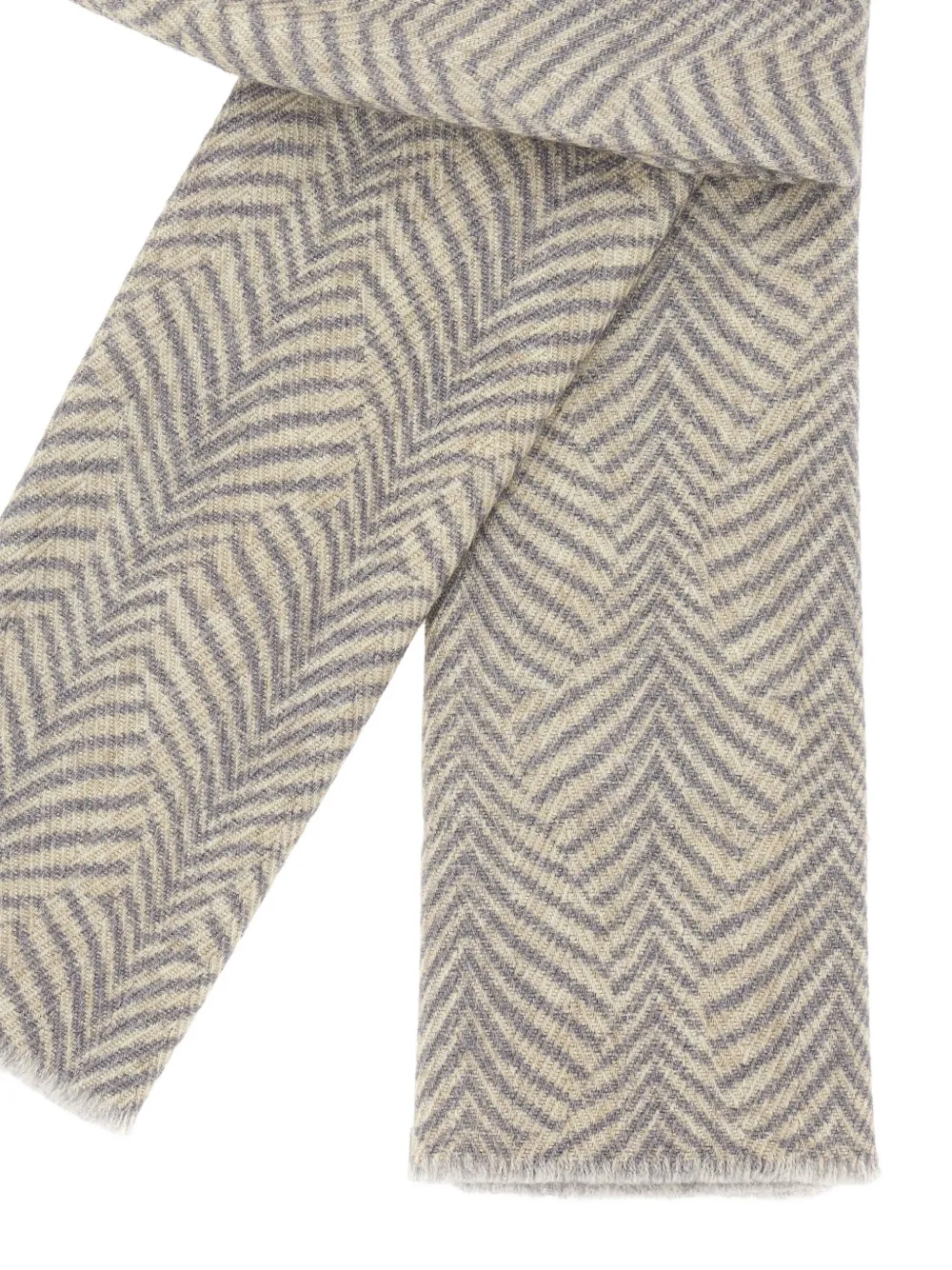 Boggi Milano Wollen sjaal met visgraatpatroon Grijs