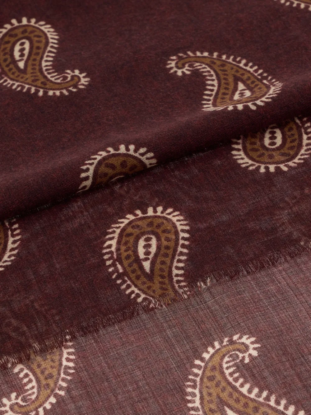 Boggi Milano Sjaal met paisley-print - Rood