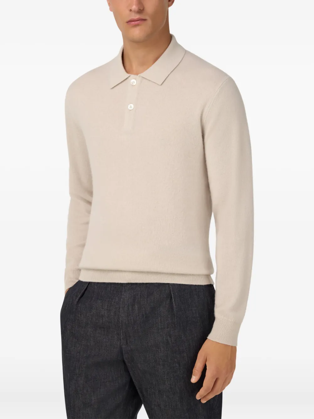 Boggi Milano Kasjmier poloshirt Beige