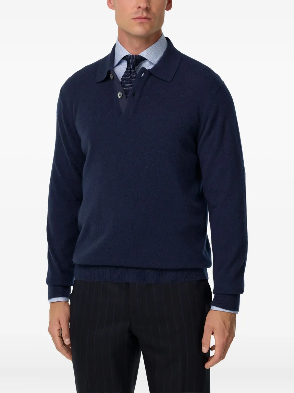 Boggi Milano Kasjmier poloshirt Blauw