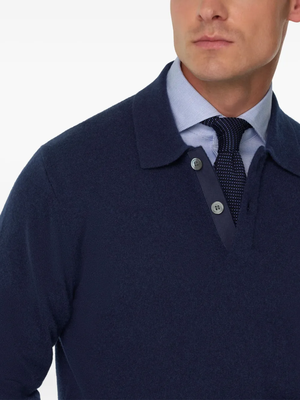 Boggi Milano Kasjmier poloshirt Blauw