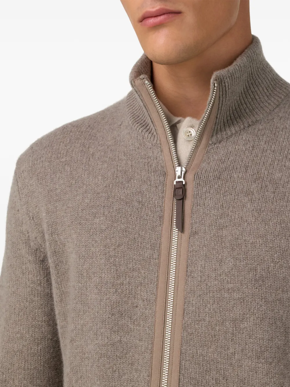 Boggi Milano Vest met rits Bruin