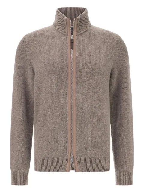 Boggi Milano zip-up mock-neck cardigan