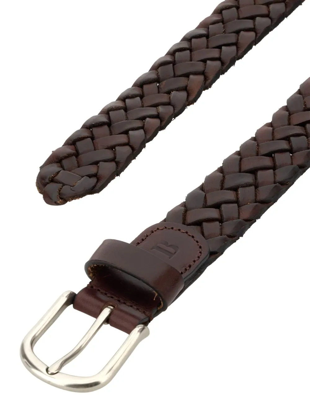 Boggi Milano Geweven leren riem - Bruin