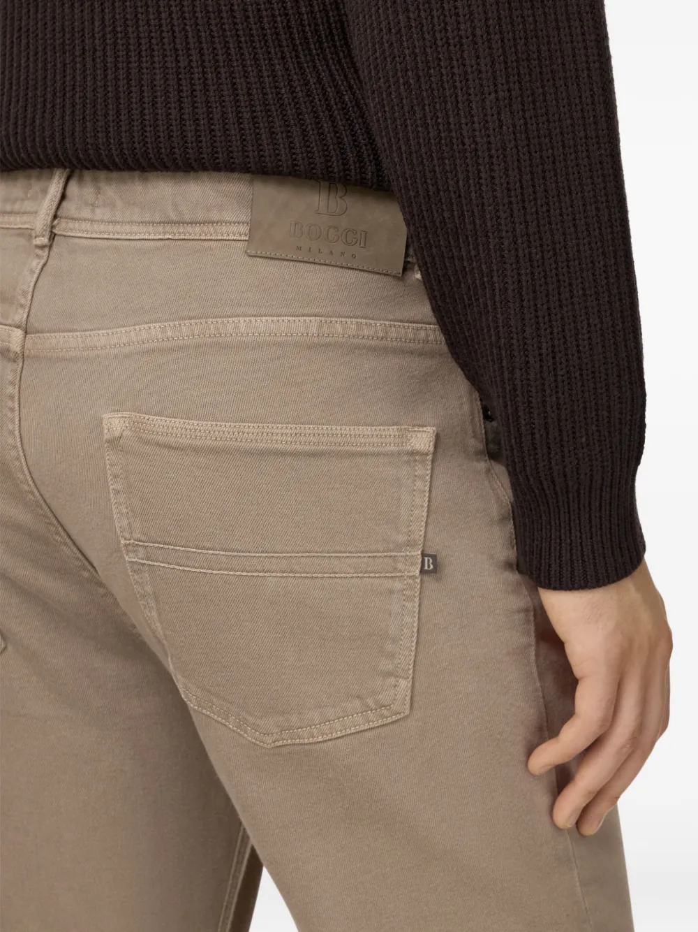 Boggi Milano Jeans met logopatch Beige