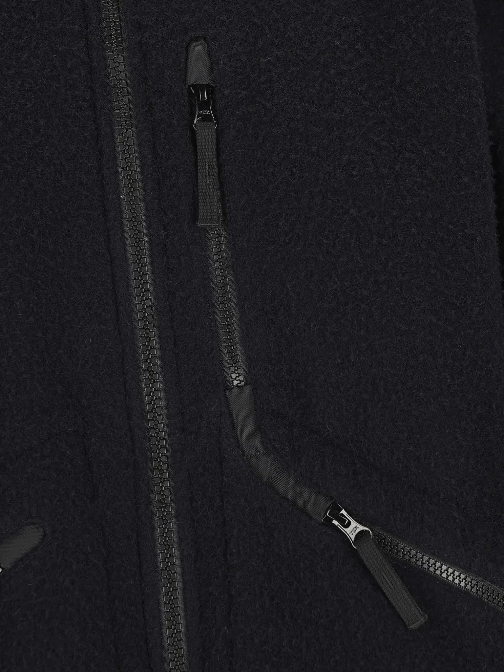 Stone Island Blue Jacket With Fixed Hood And Logo Patch On The Sleeve In Fleece Man In Black