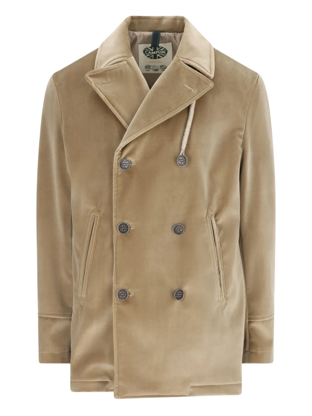 Camplin notched-lapel double-breasted coat | Neutrals | Image 1