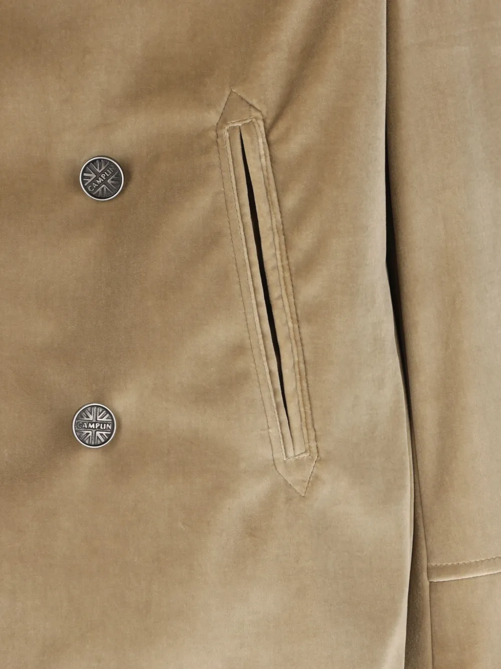 Camplin Jas met dubbele rij knopen Beige