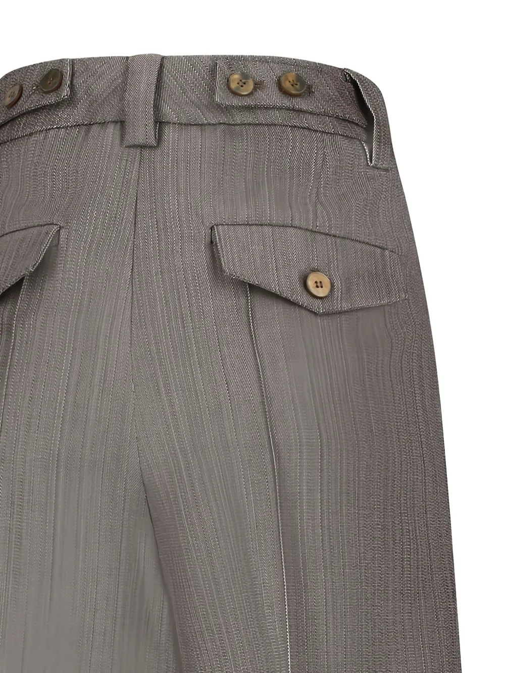 Pt Torino Katharine Button Trousers In Gray