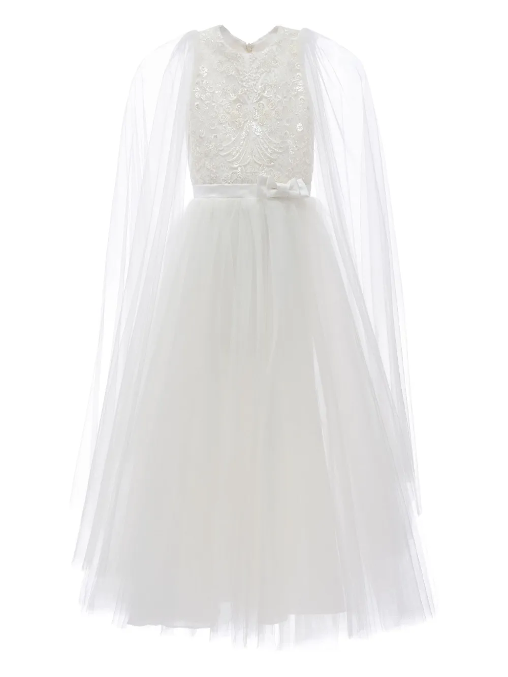 Tulleen Thalia tulle capelet-sleeve dress | White | Image 1