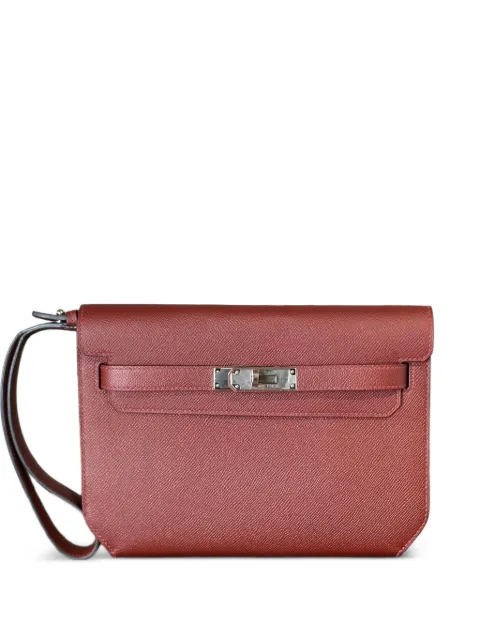 Hermès Pre-Owned Kelly Depeches 25 Epsom-leather palladium-hardware clutch bag