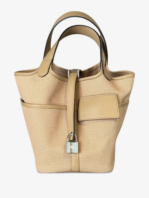 Hermès Pre-Owned 2022 Picotin 18 Swift-leather Toile-canvas palladium-hardware tote bag