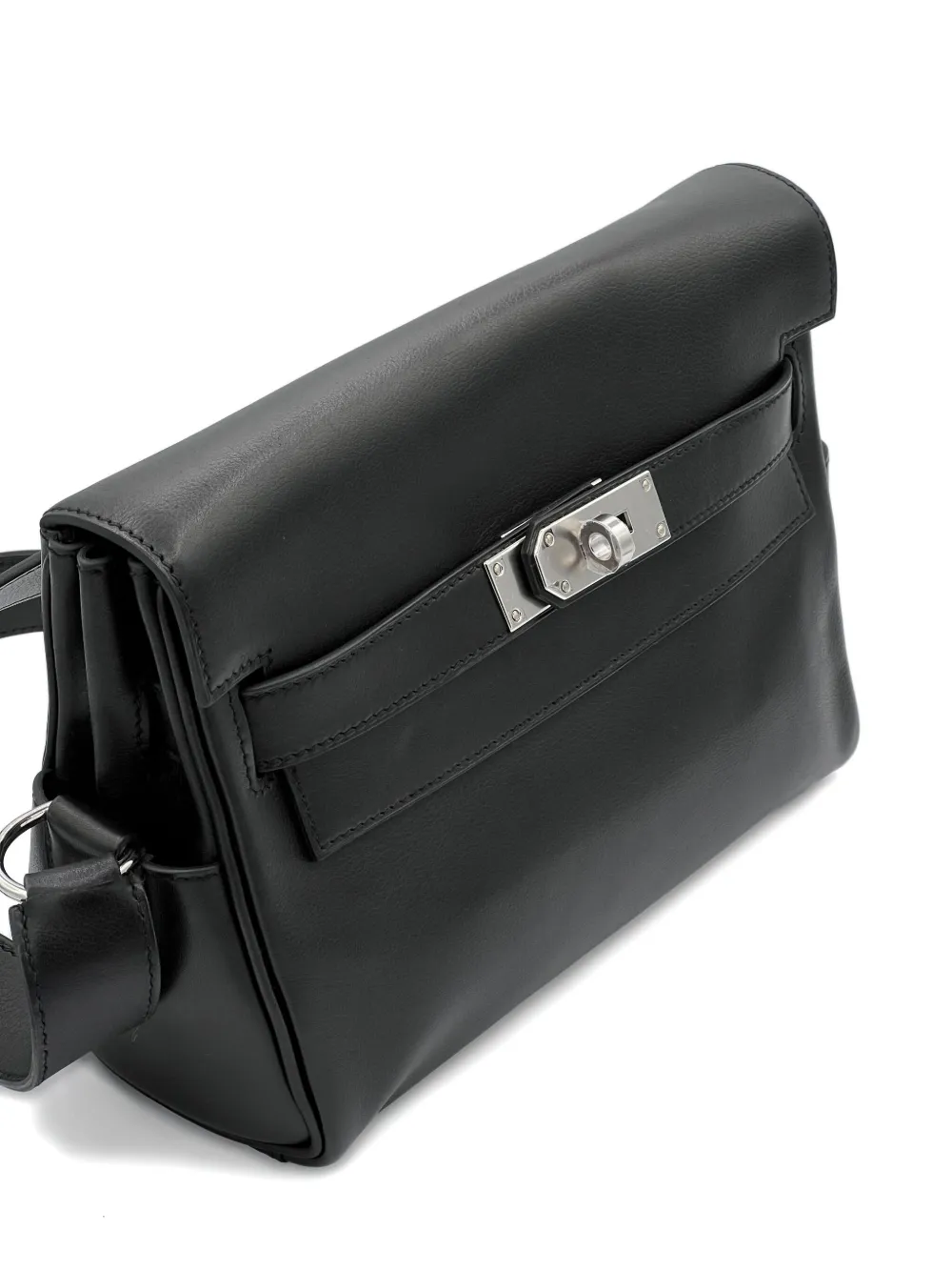 Pre-owned Hermes Kelly Messenger Bag In Black
