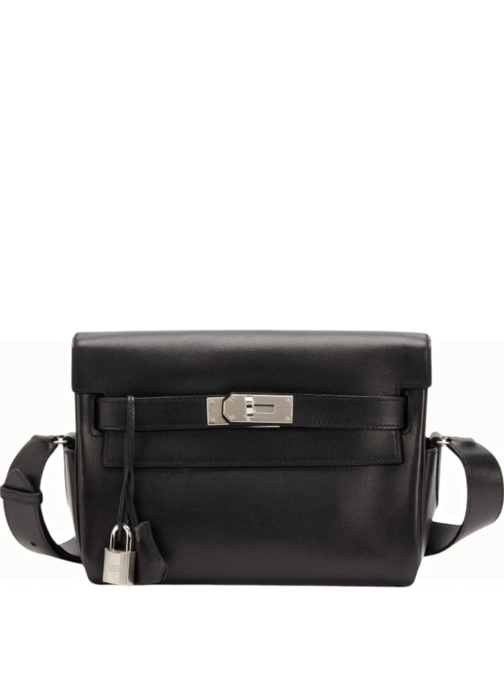 Pre-owned Hermes Kelly Messenger Bag In Black