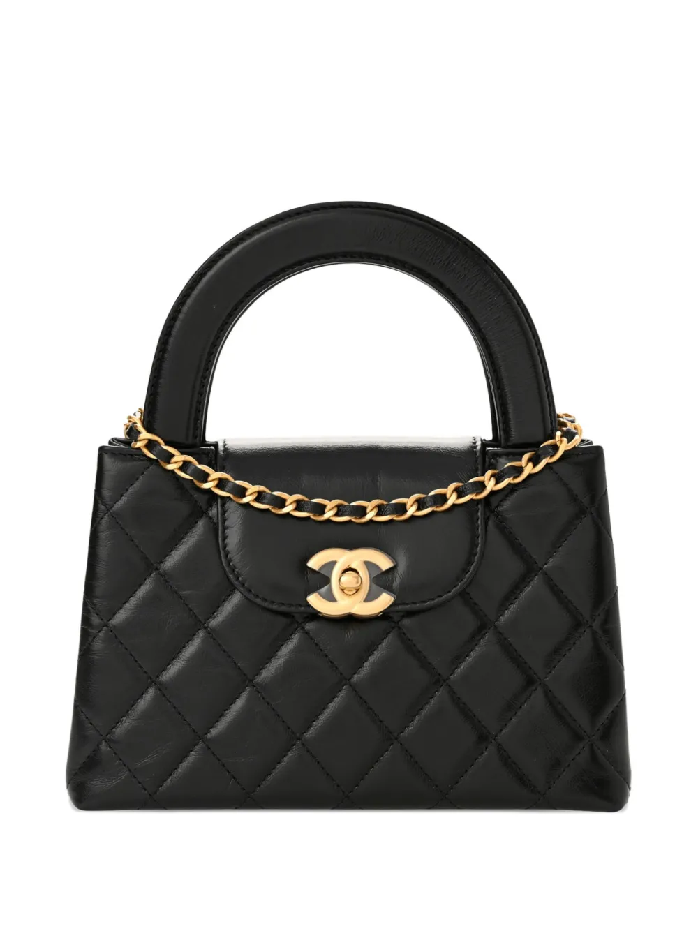 CHANEL Pre-Owned 2025 nano Kelly quilted calfskin gold-hardware tote bag | Black | Image 1
