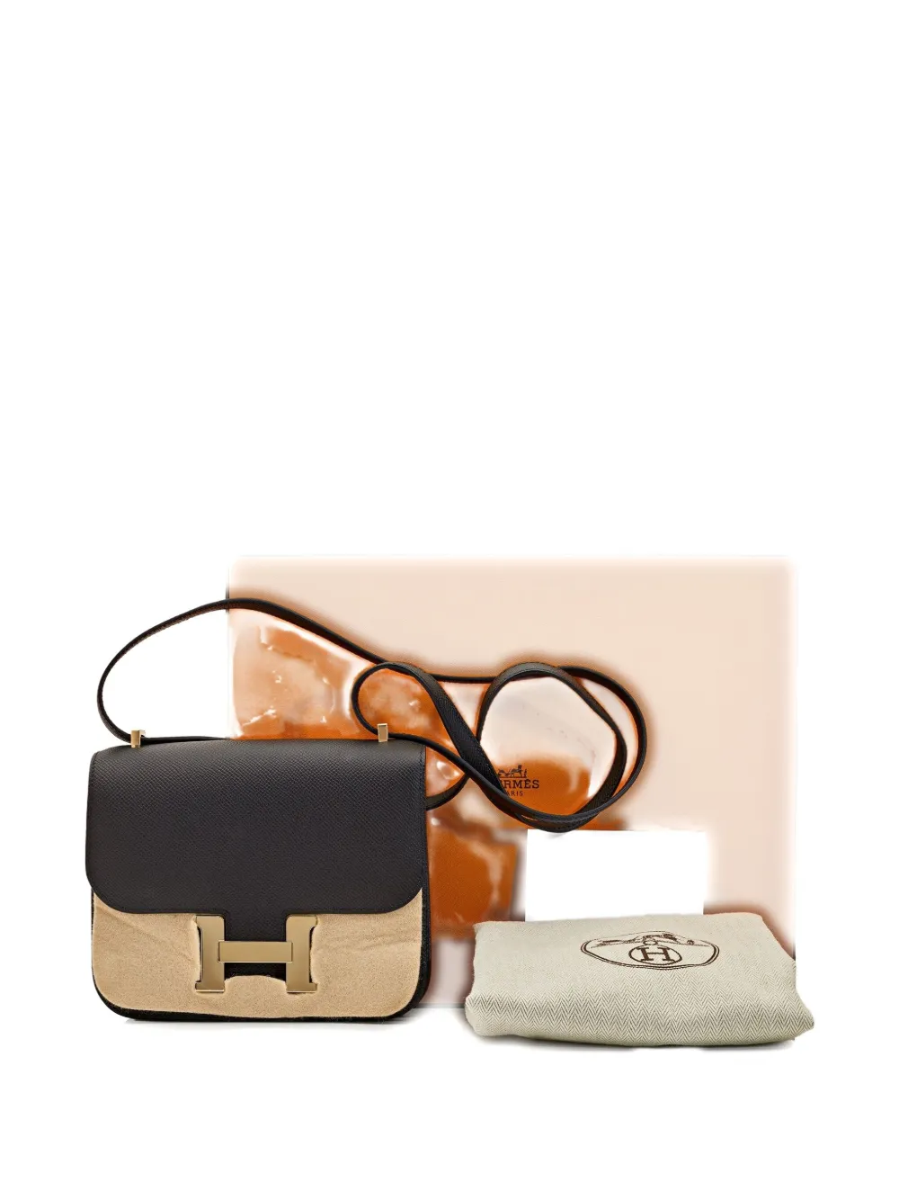 Pre-owned Hermes Constance 18 Cross Body Bag In Black