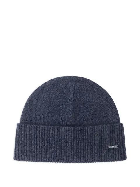 BOSS ribbed beanie hat