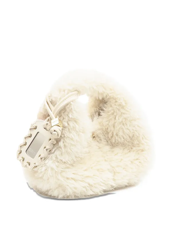 GANNI ファーホーボー ハンドバッグ | ニュートラル | FARFETCH JP