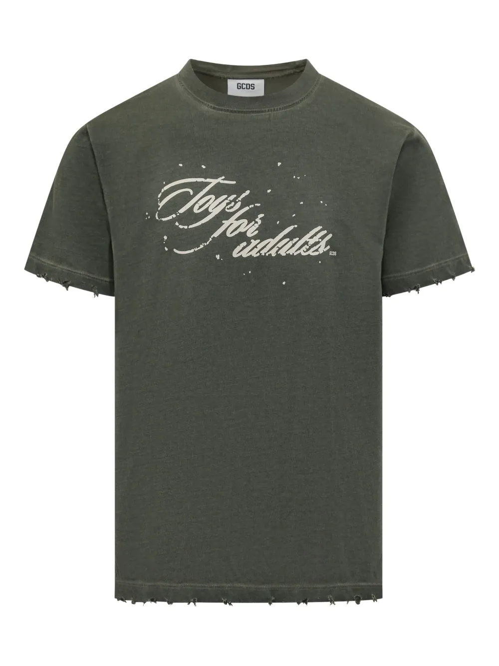 GCDS text-print T-shirt | vert | Image 1