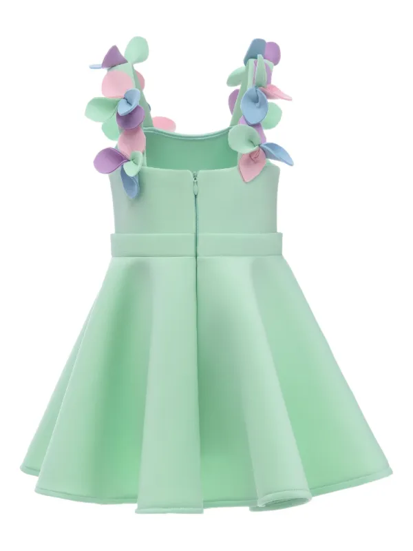 Mimi Tutu Lila Blossom floral-appliqu Dress | Green | FARFETCH