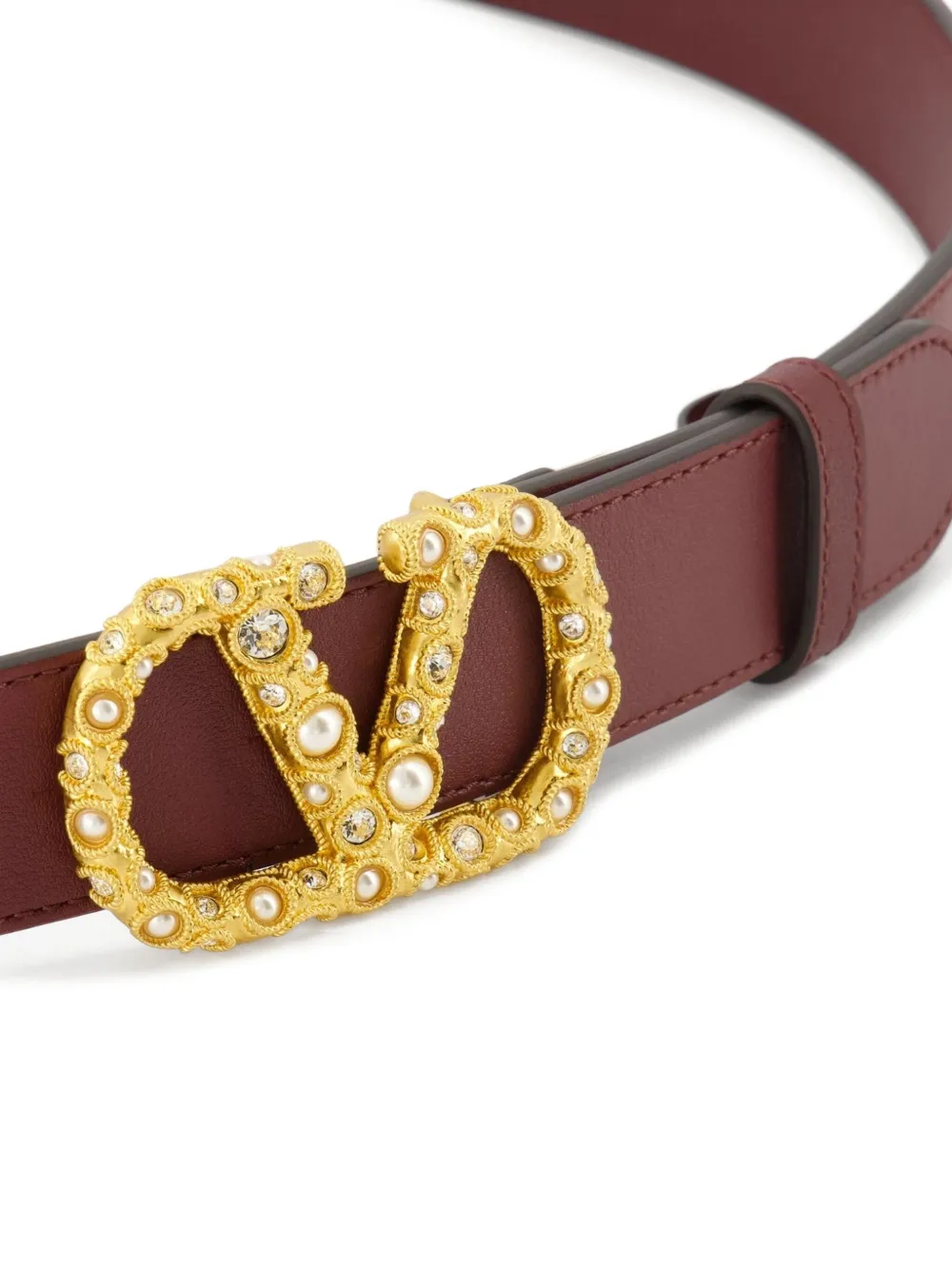 Valentino Garavani VLogo riem met kristallen Rood