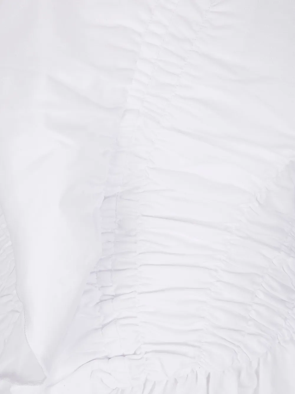 Cecilie Bahnsen Ace Smocked Jersey Peplum T-shirt In White