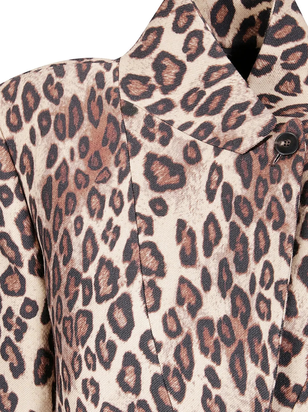 Alberto Biani Button Leopard-print Coat In Multi