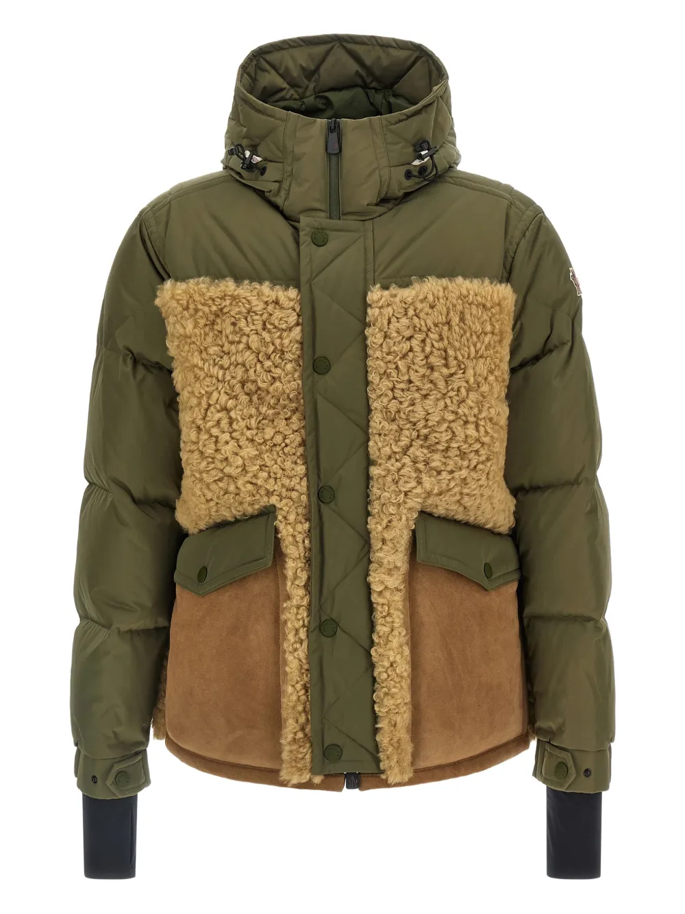 Moncler Grenoble Grifford shearling-panels puffer jacket | Green | Image 1