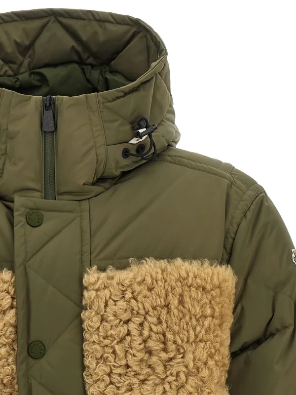 Moncler Grenoble Grifford shearling-panels Puffer Jacket | Green