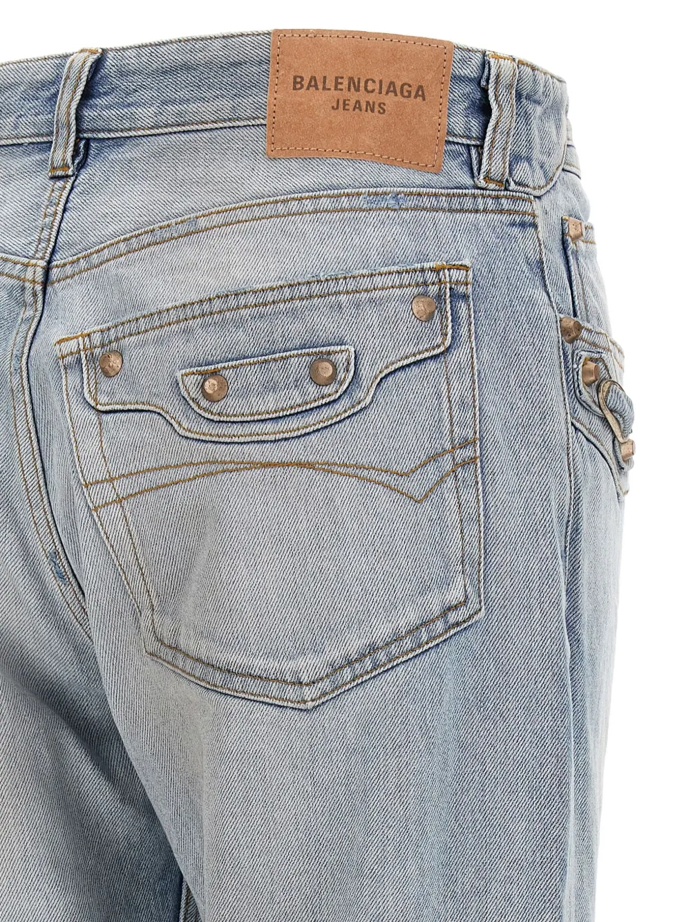 Balenciaga City denim jeans met verwassen-effect Blauw