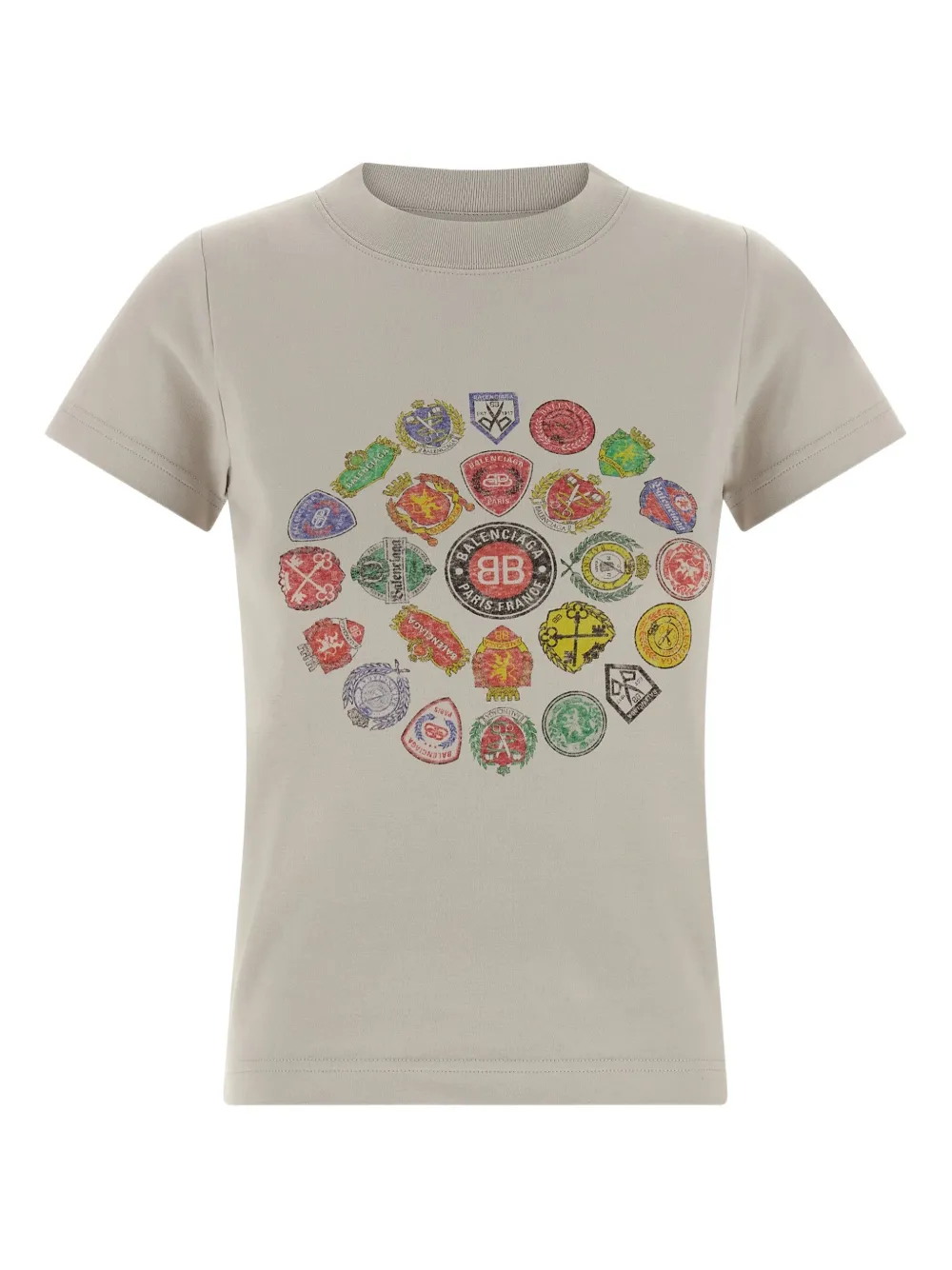 Balenciaga logo-print crew-neck T-shirt - Toni neutri