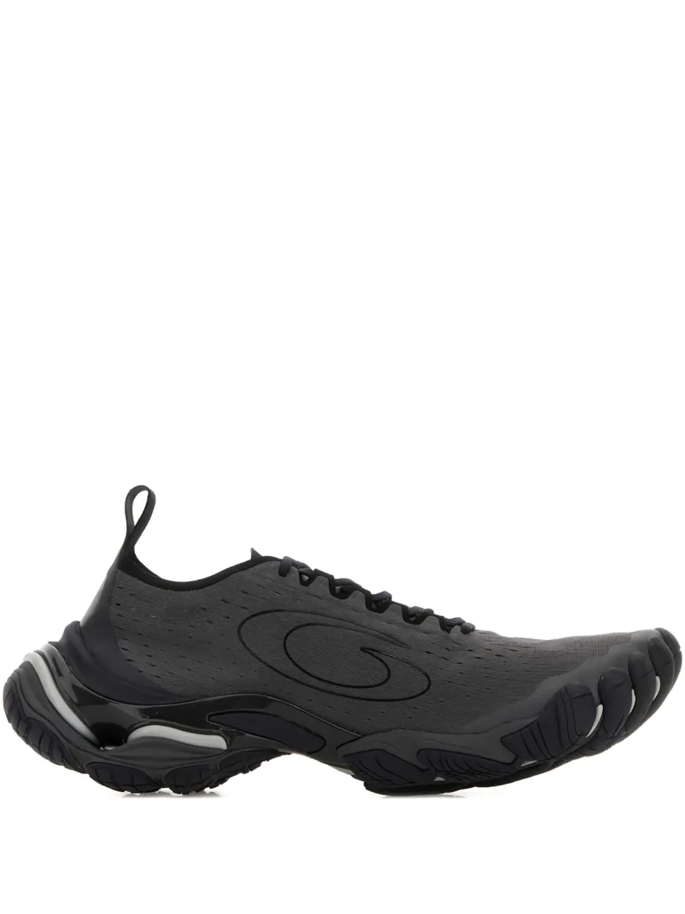 Balenciaga Dark Grey Fabric Anatomic Sneakers In Black