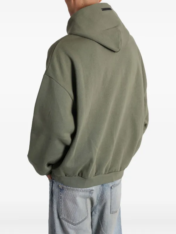 FEAR OF GOD ESSENTIALS logo-detail Hoodie | Green | FARFETCH IN