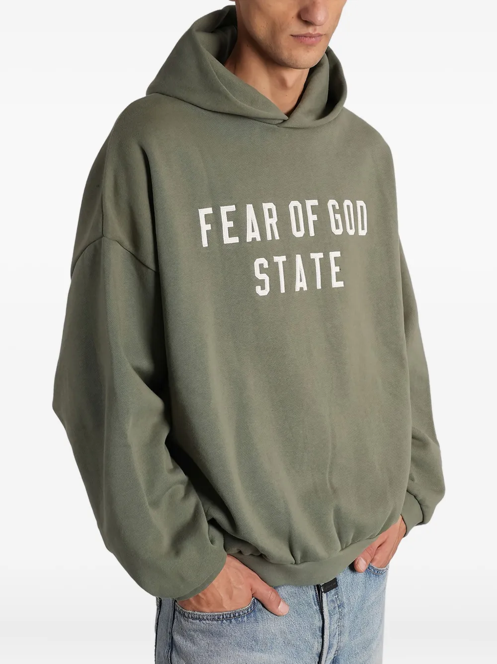 Essentials Logo-detail Hoodie In Green