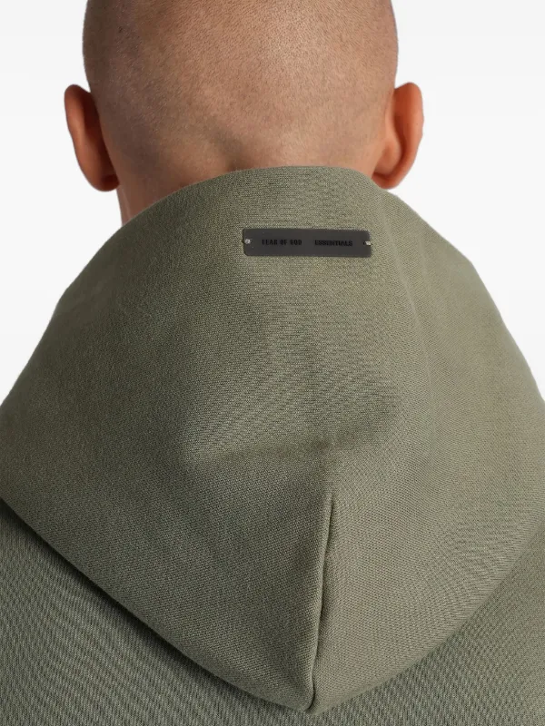 FEAR OF GOD ESSENTIALS logo-detail Hoodie | Green | FARFETCH IN