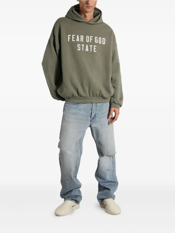 FEAR OF GOD ESSENTIALS logo-detail Hoodie | Green | FARFETCH ZA