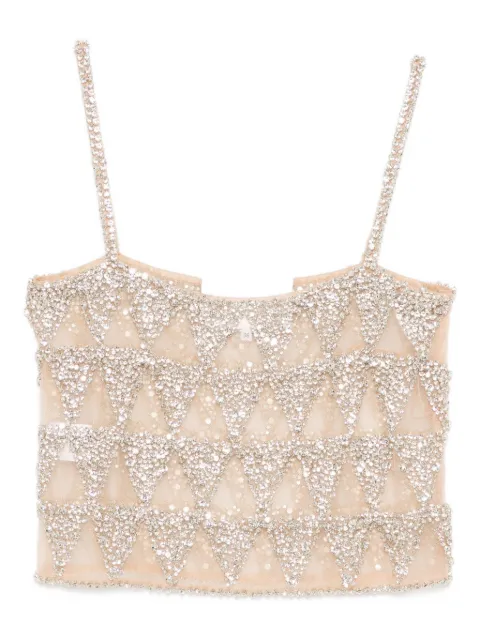 Costarellos Villie crystal-embellished crop top 