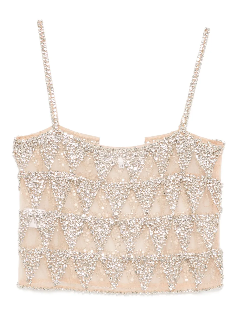 Costarellos Villie crystal-embellished crop top | Neutrals | Image 1