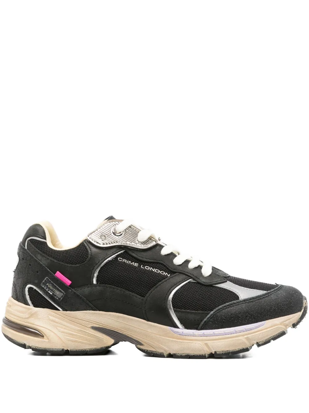 Crime London Fugitive 9094 sneakers met vlakken Zwart