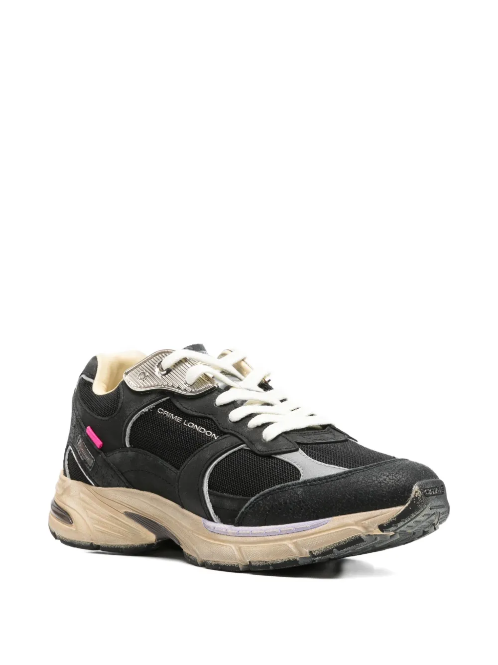 Crime London Fugitive 9094 sneakers met vlakken - Zwart