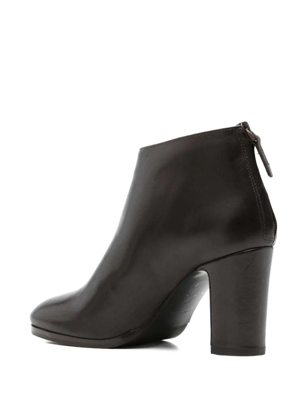 Julie Dee Zip-up Leather Ankle Boots In Brown