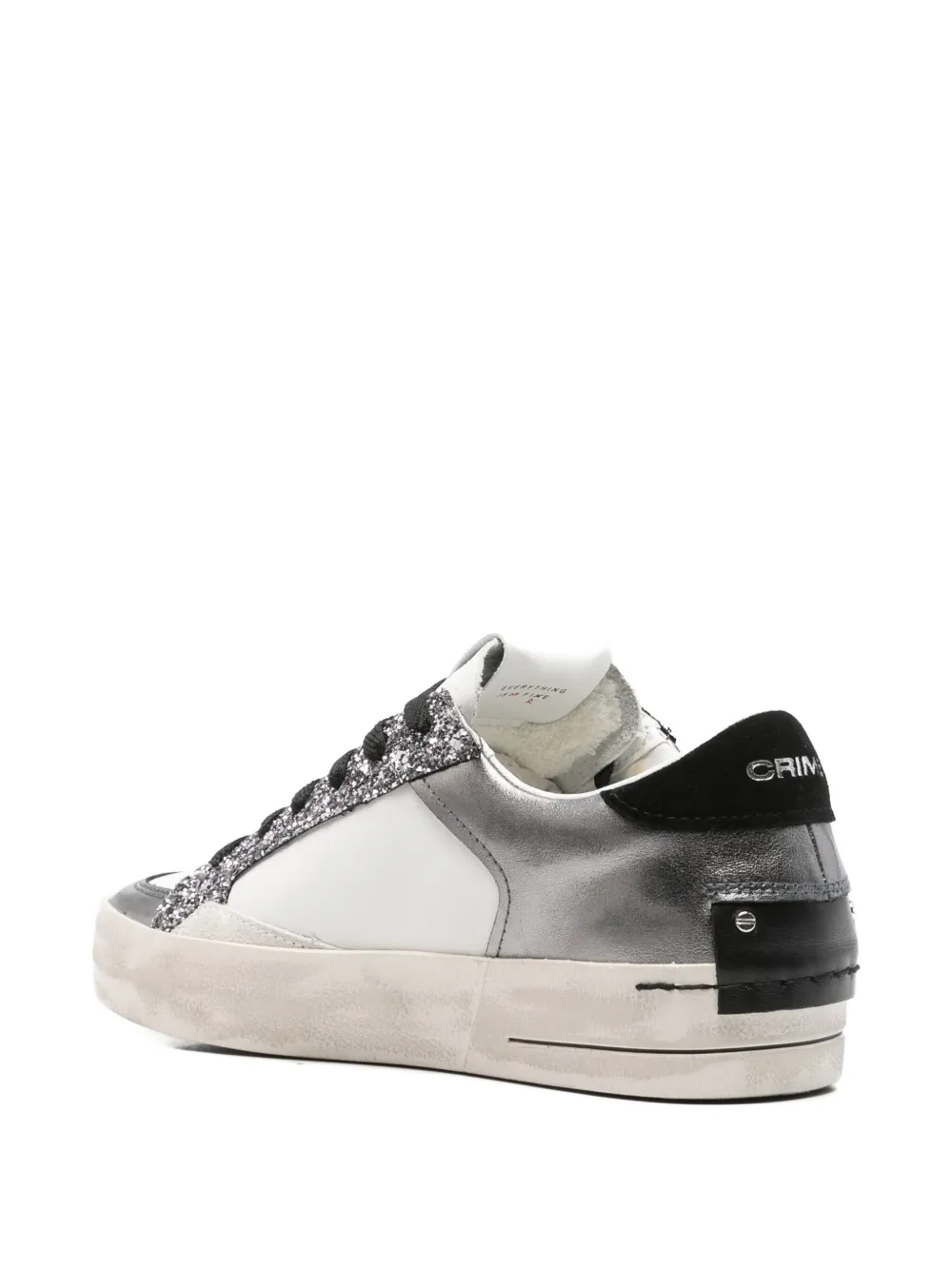 Crime London SK8 Deluxe sneakers met glitters Wit