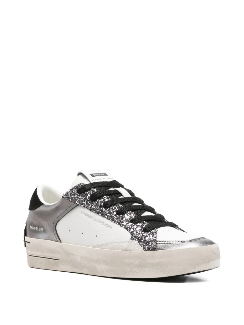 Crime London SK8 Deluxe sneakers met glitters - Wit